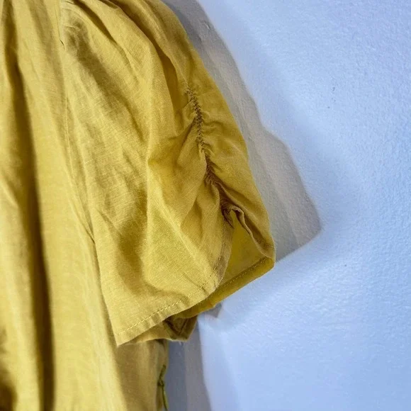 Floreat Embroidered Bird Branch Yellow Black‎ Wrap Waist Top Size 6 - Picture 4 of 11